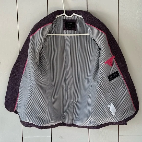 J.Crew Parke Blazer Jacket Sz 2 Purple Herringbone English Wool - Picture 12 of 16